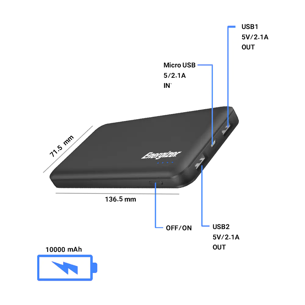 Energizer UE10025 10000mAh Power Bank