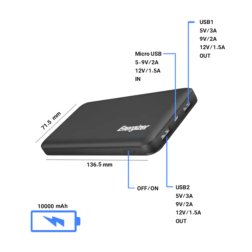 Energizer UE10025CQ 10000mAh Power Bank