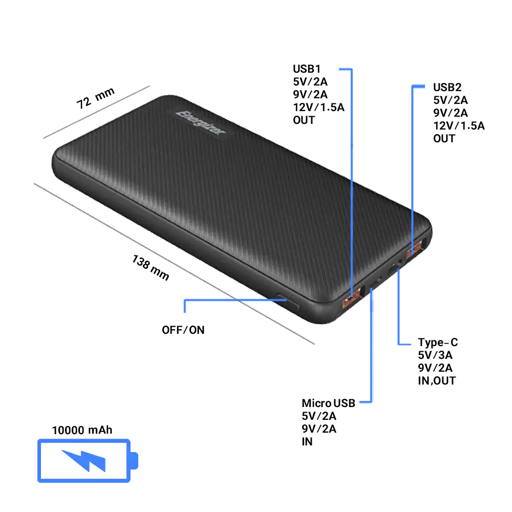 Energizer UE10044PQ 10000mAh PowerBank