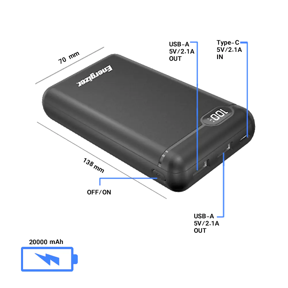 Energizer UE20003 20000mAh Power Bank