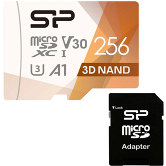 کارت حافظه microSDXC سیلیکون پاور مدل Superior Pro کلاس 10 استاندارد UHS-I U3 سرعت 100MBps ظرفیت 256 گیگابایت به همراه آداپتور SD