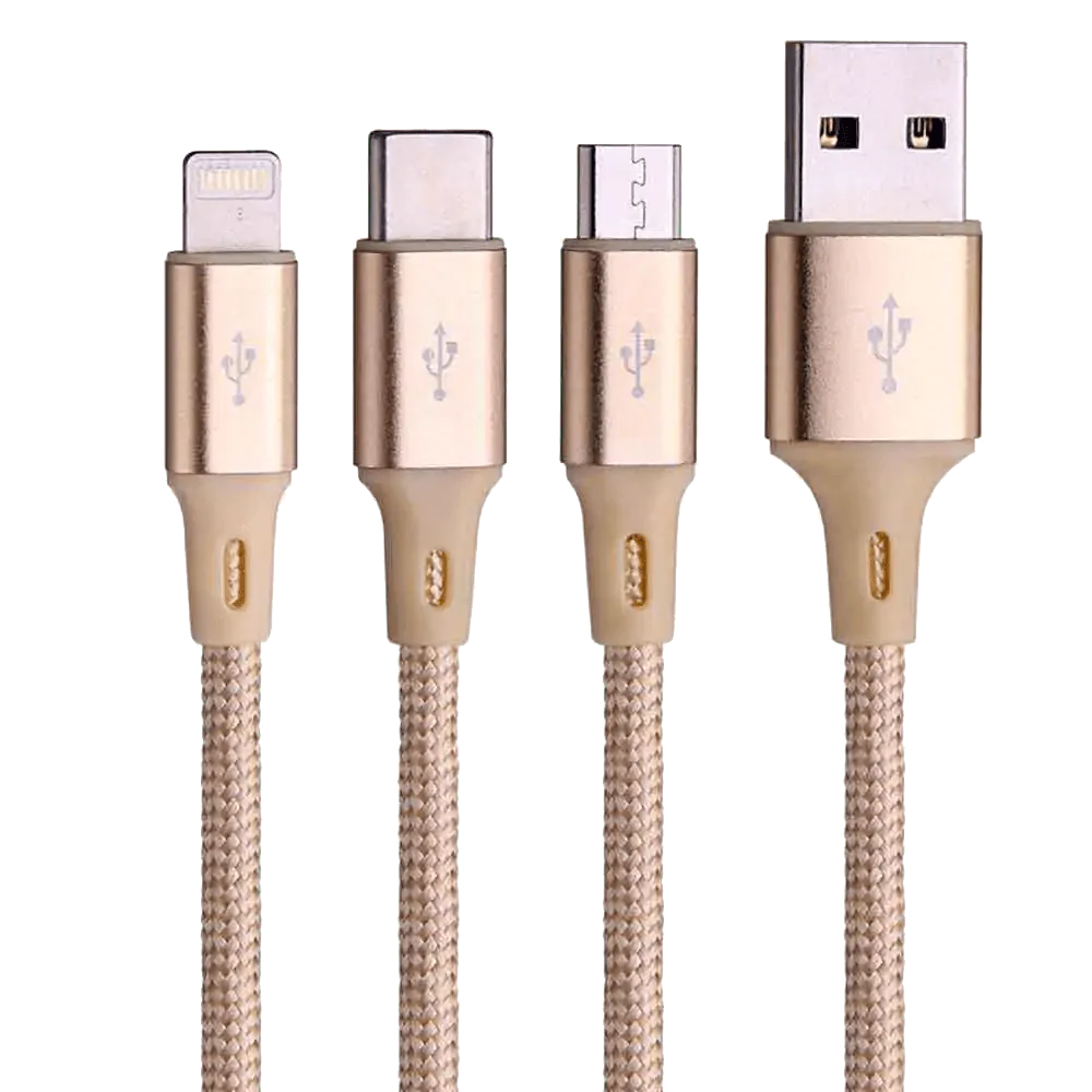 Bavin CB-076 USB To MicroUSB / Lightning / USB-C 1m