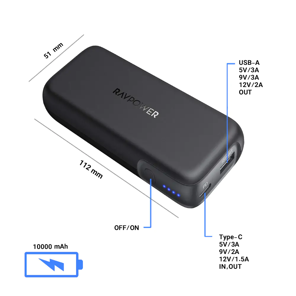 RAVpower RP-PB186 10000mAh Power Bank