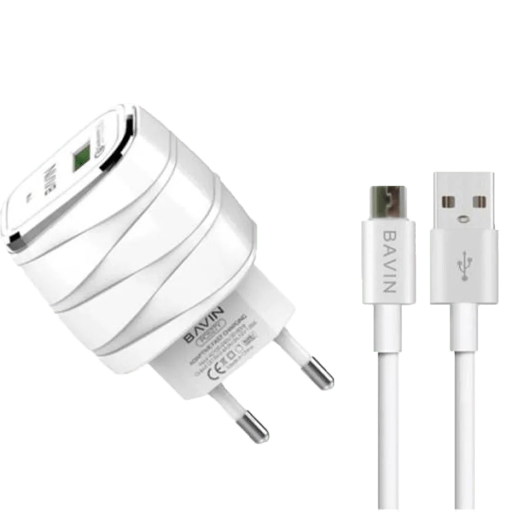 شارژر دیواری باوین مدل PC527Y به همراه کابل تبدیل Micro USB