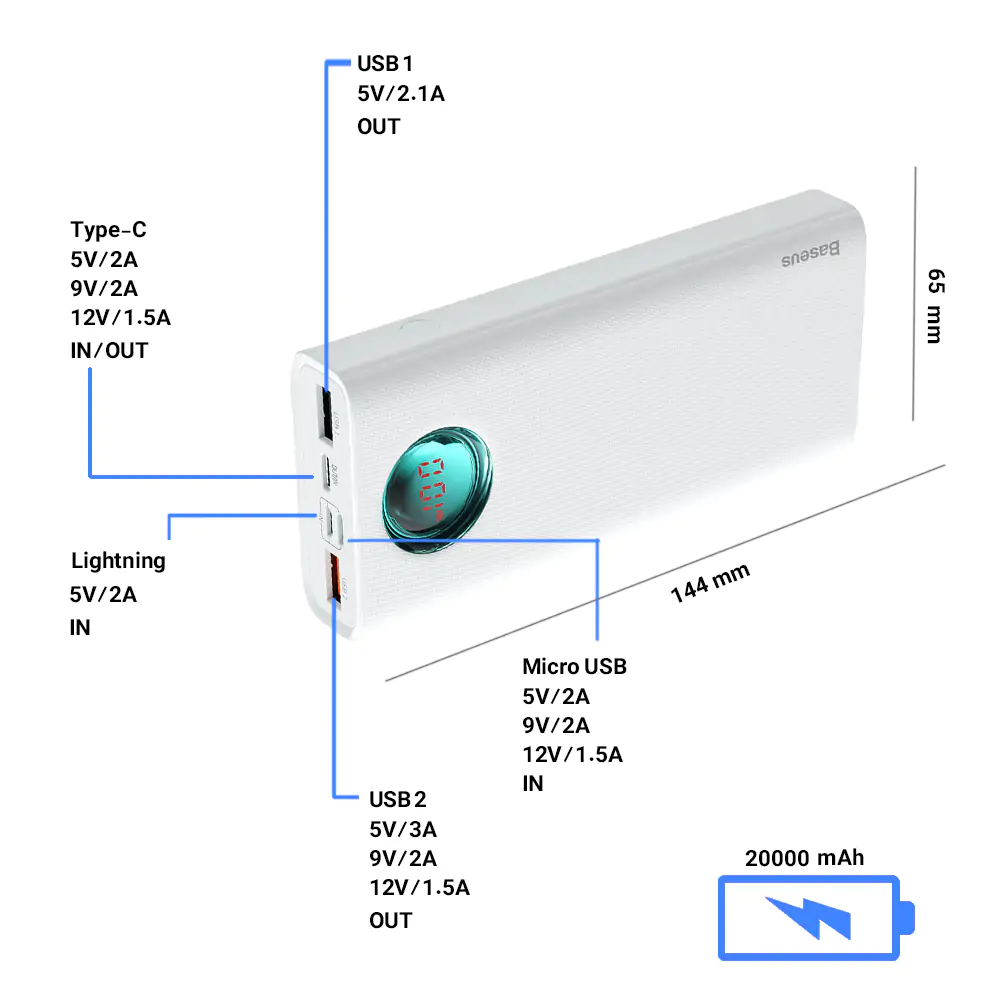 Baseus PPALL-LG01 20000mAh Power Bank