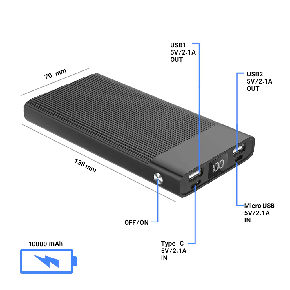 Xpin PX301 10000mAh Power Bank