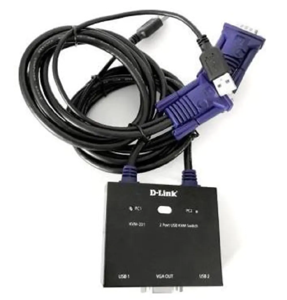 سوییچ 2 پورت USB KVM دی-لینک مدل KVM-221