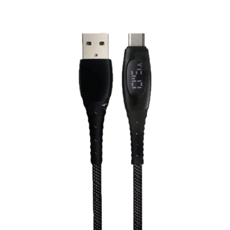 کابل تبدیل USB به تایپ سی کیو سی وای مدل LED Digital Display Data Line طول 1.2 متر کابل تبدیل USB به تایپ سی کیو سی وای مدل LED Digital Display Data Line طول 1.2 متر