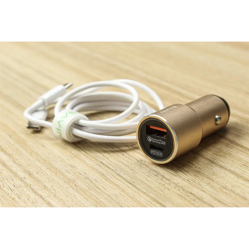 Car Charg Bavin With Cable USB-C PC376