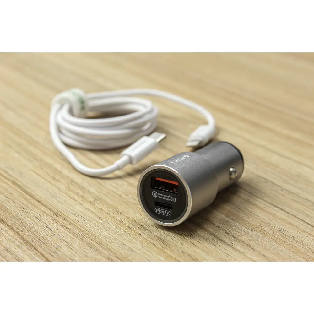 Car Charg Bavin With Cable USB-C to Lightning PC329