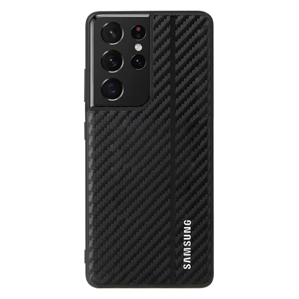 Cover Fiber Carbon Model Leather Case For Samsung Galaxy S21 Ultra