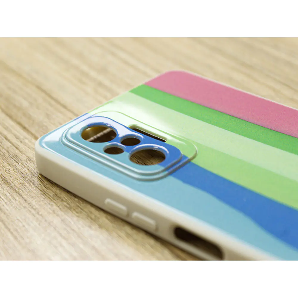 Cover Silicon Lens Protective Rainbow Pattern R13 For Xiaomi Redmi Note 10 Pro