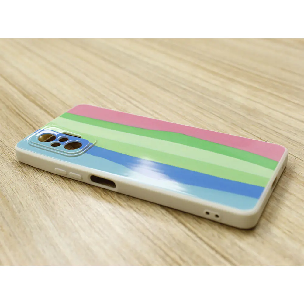 Cover Silicon Lens Protective Rainbow Pattern R13 For Xiaomi Redmi Note 10 Pro