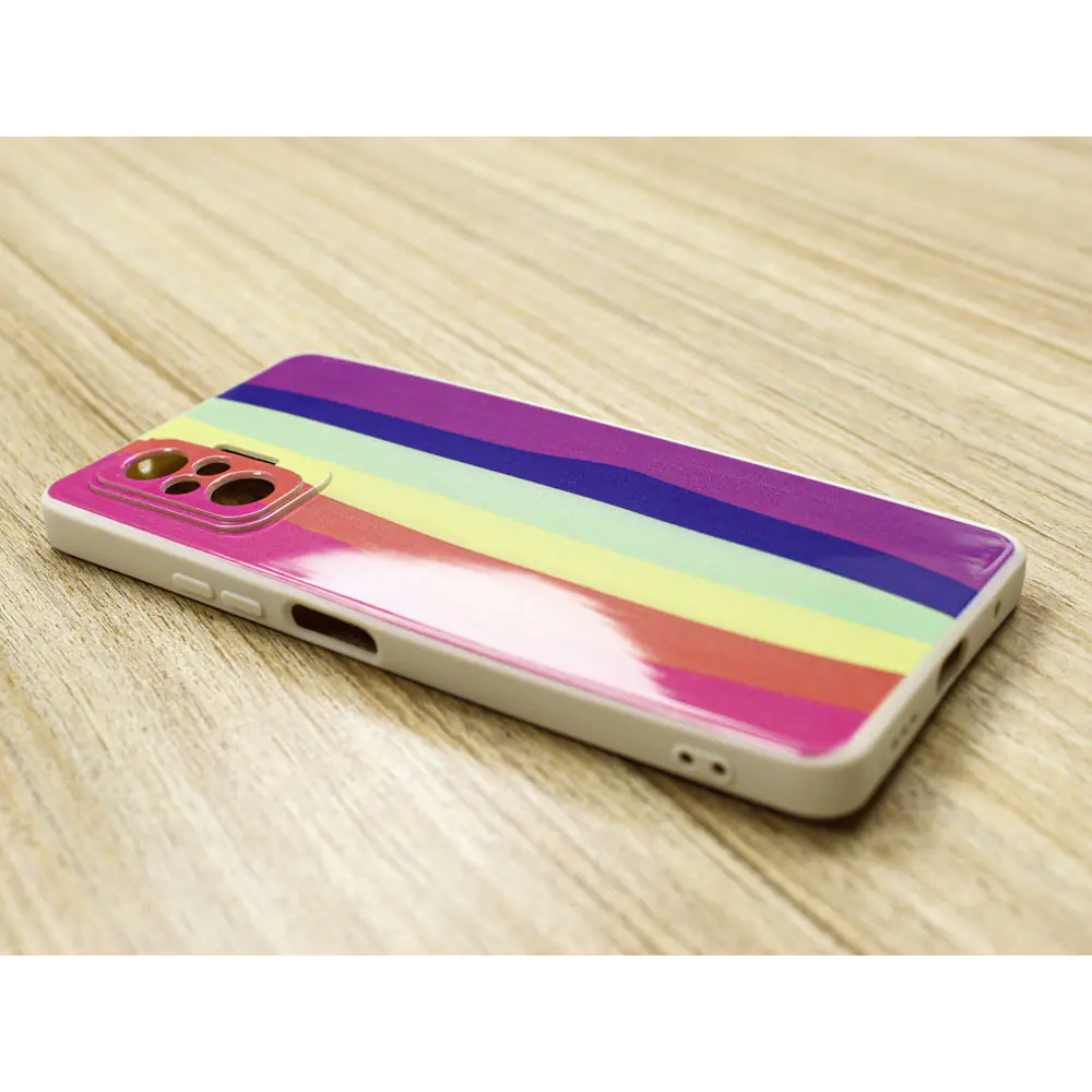 Cover Silicon Lens Protective Rainbow Pattern R14 For Xiaomi Redmi Note 10 Pro