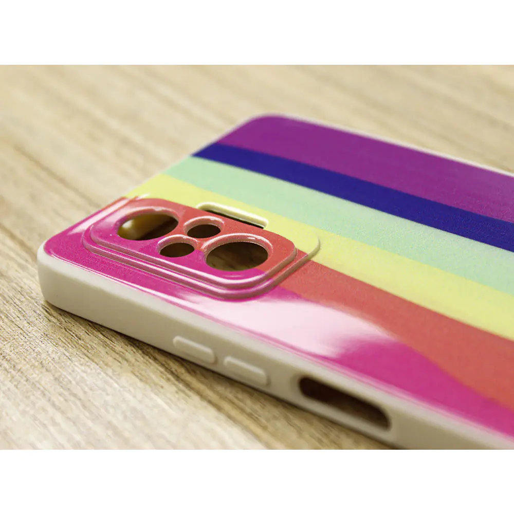 Cover Silicon Lens Protective Rainbow Pattern R14 For Xiaomi Redmi Note 10 Pro