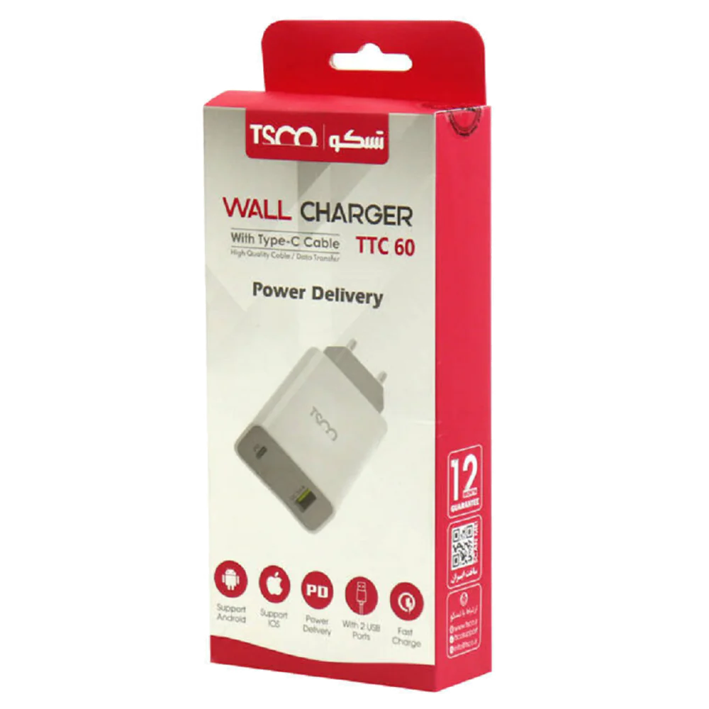 Tsco TTC60 CHarger Fast with Type c Cable