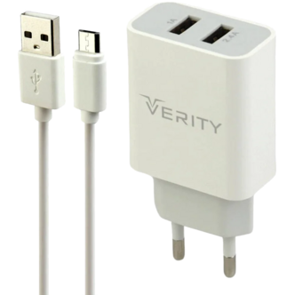 شارژر دیواری وریتی مدل AP2124 به همراه کابل MicroUSB