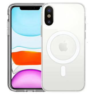 قاب شیشه ای شفاف Iphone Xs Max قابلیت شارژ با مگ سیف Clear Case with MagSafe قاب شیشه ای شفاف Iphone Xs Max قابلیت شارژ با مگ سیف Clear Case with MagSafe