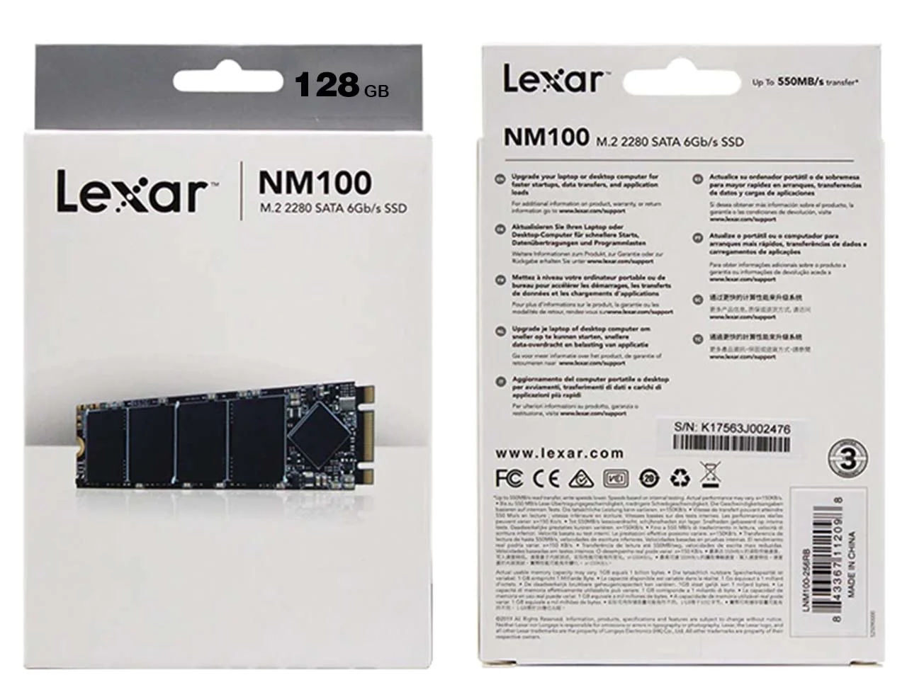Lexar NM100 M.2 SATA 128GB Internal SSD