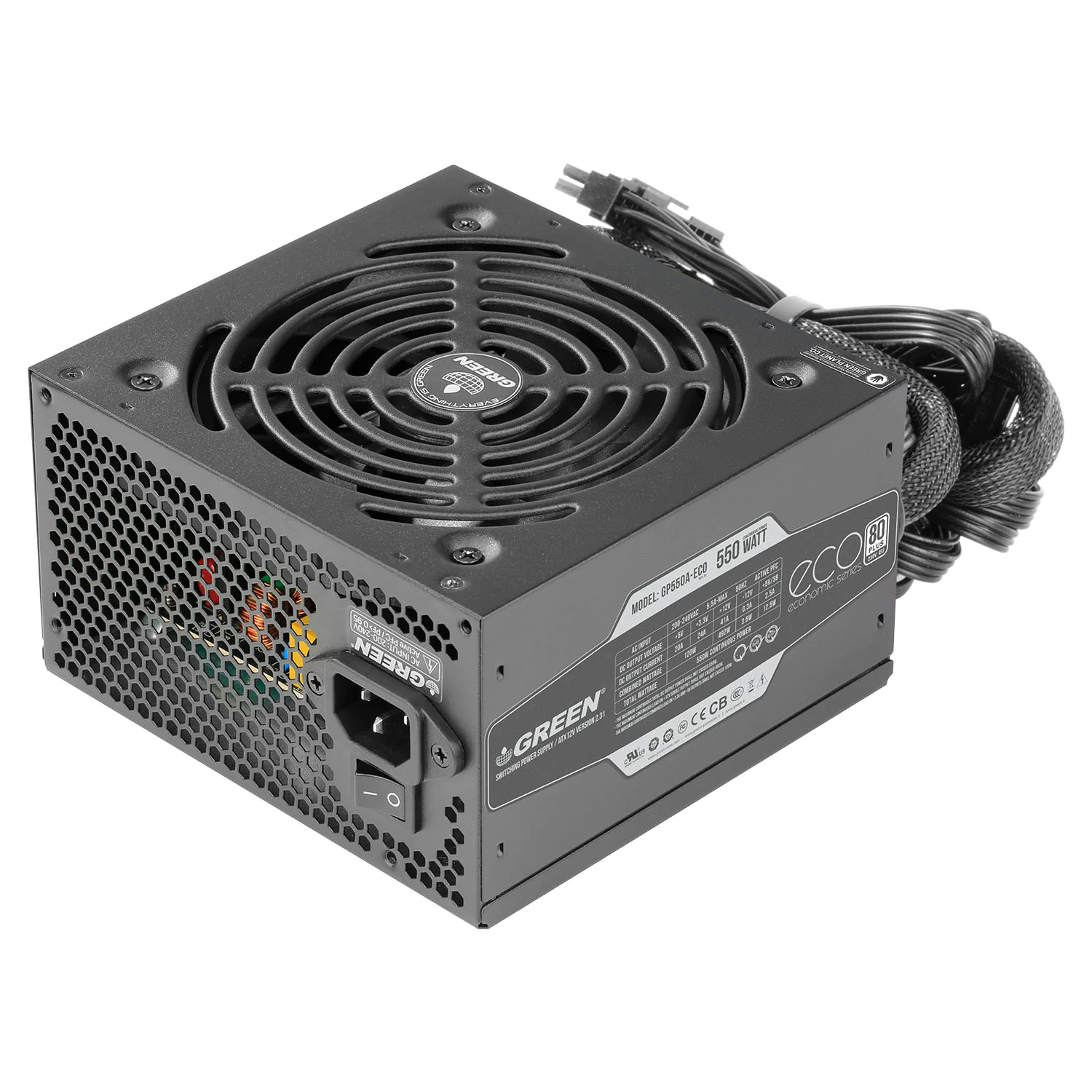 Green GP550A-ECO Rev3.1 550W 80PLUS WHITE Power Supply