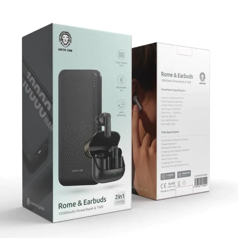 Green Lion Rome Powerbank AND TWS Earbuds