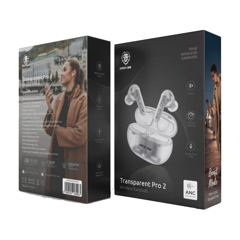 Green Lion Transparent Pro 2 Wireless Earbuds