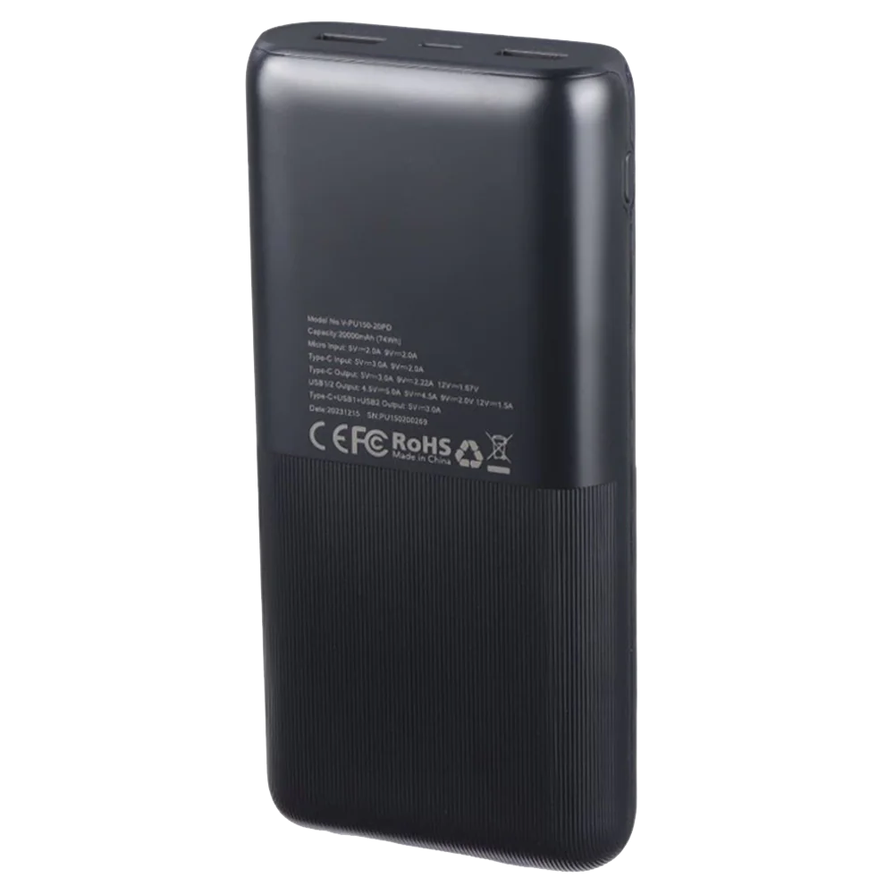 VERITY V-PU150-20PD QC3.0 PD 22.5W 20000mAh POWER BANK