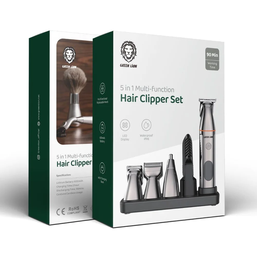 Green Lion Hair Clipper Set 5in1 multi-function Shaver