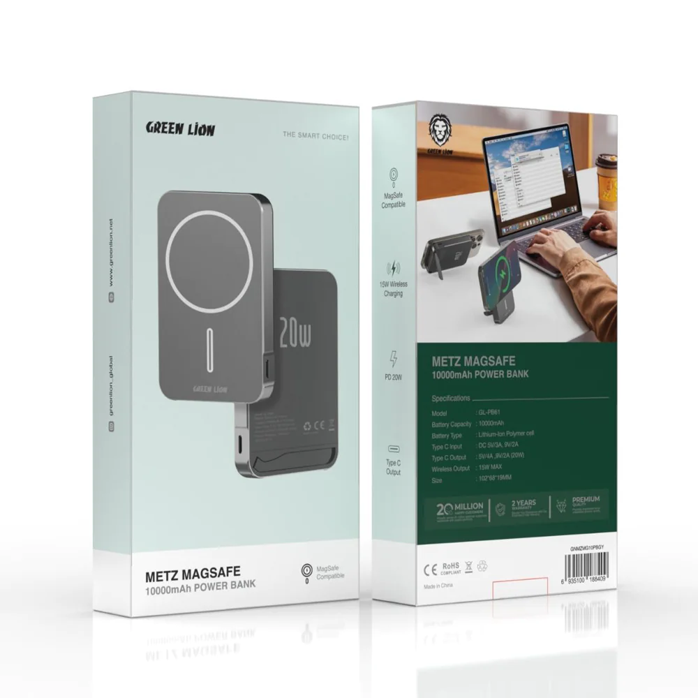 Green Lion METZ MagSafe 10000mAh Powerbank