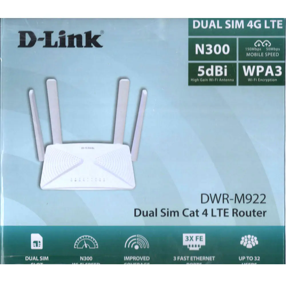 D-LINK DWR-M922 NEW 4G LTE DUAL SIM