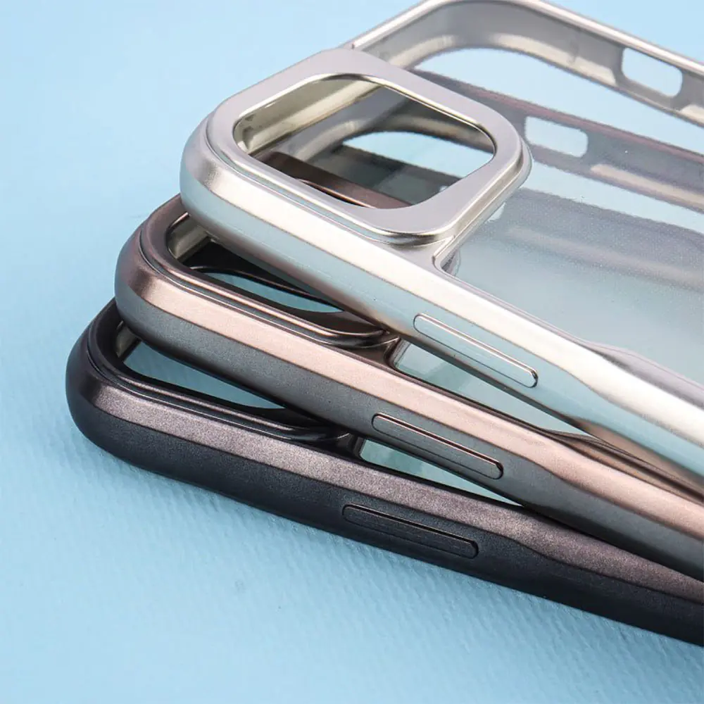 Case Titanium Round Transparent Jelly Suitable for iPhone 15 Pro