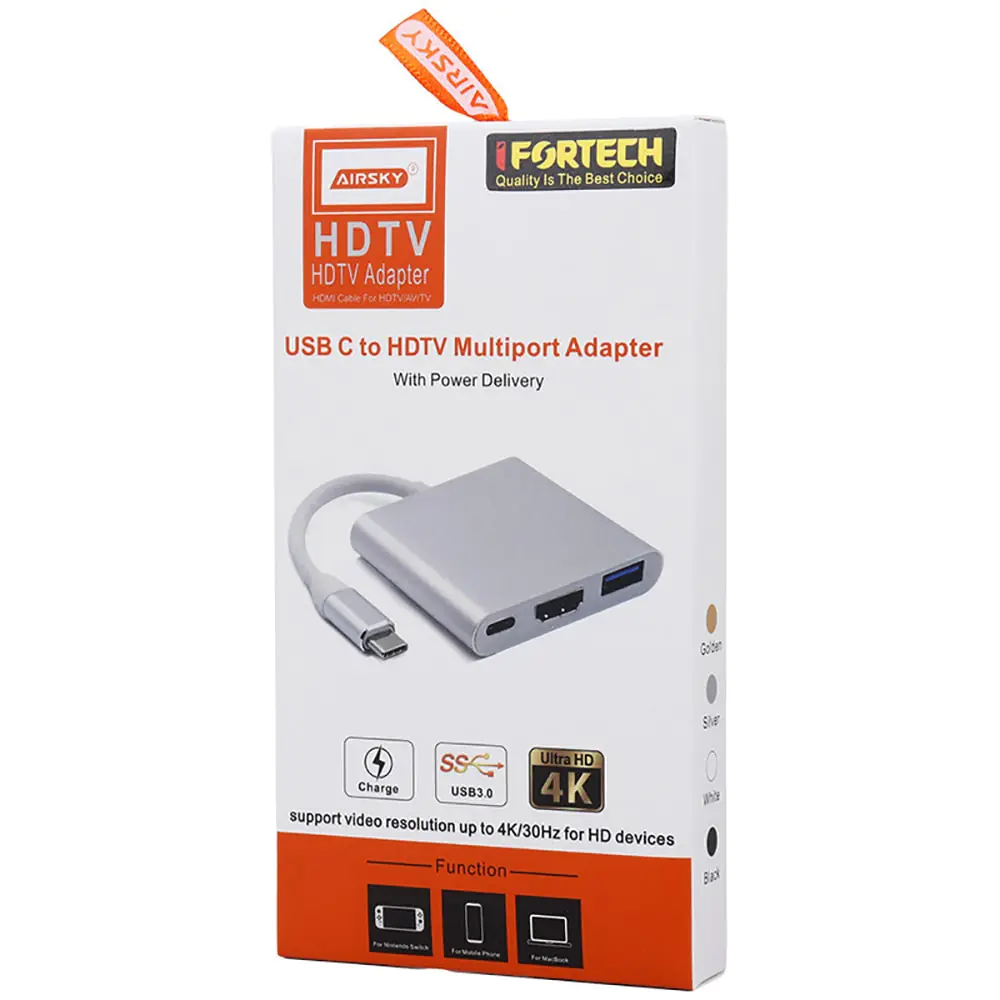 Ifortech Airsky HC-04A Type-C to HDMI/USB3.0/Type-C Adapter