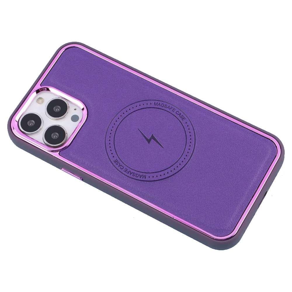 iPhone 13 Pro Cover Case Leather MetalFrame