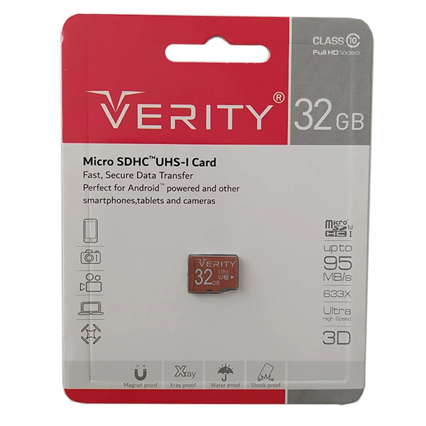 VERITY MICRO SDHC UHS-I CARD CLASS 10 FULL HD VIDEO 95 MBps 633 X 32GB