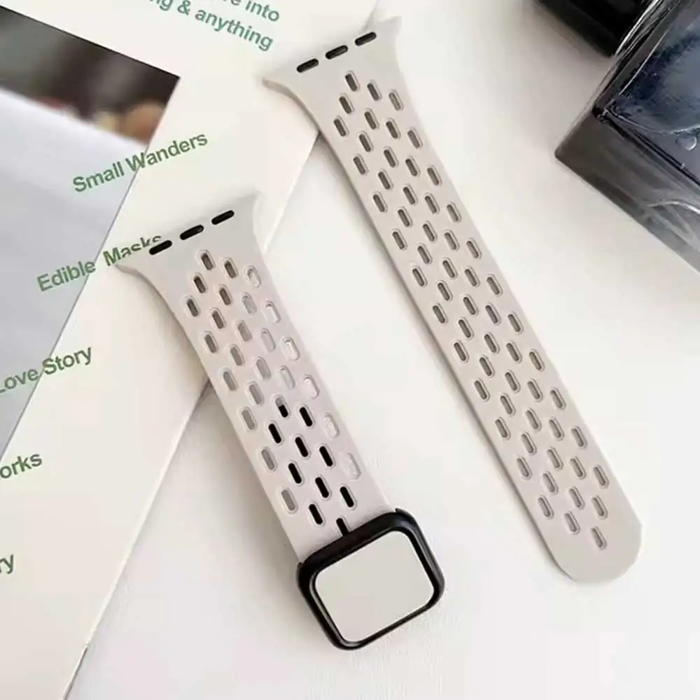 Breathable silicone strap with 20mm modern buckle