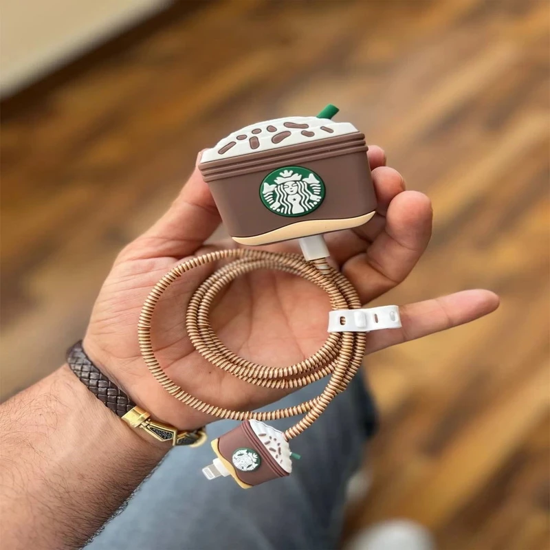 Starbucks design Cover for adapter 20w With cable protector