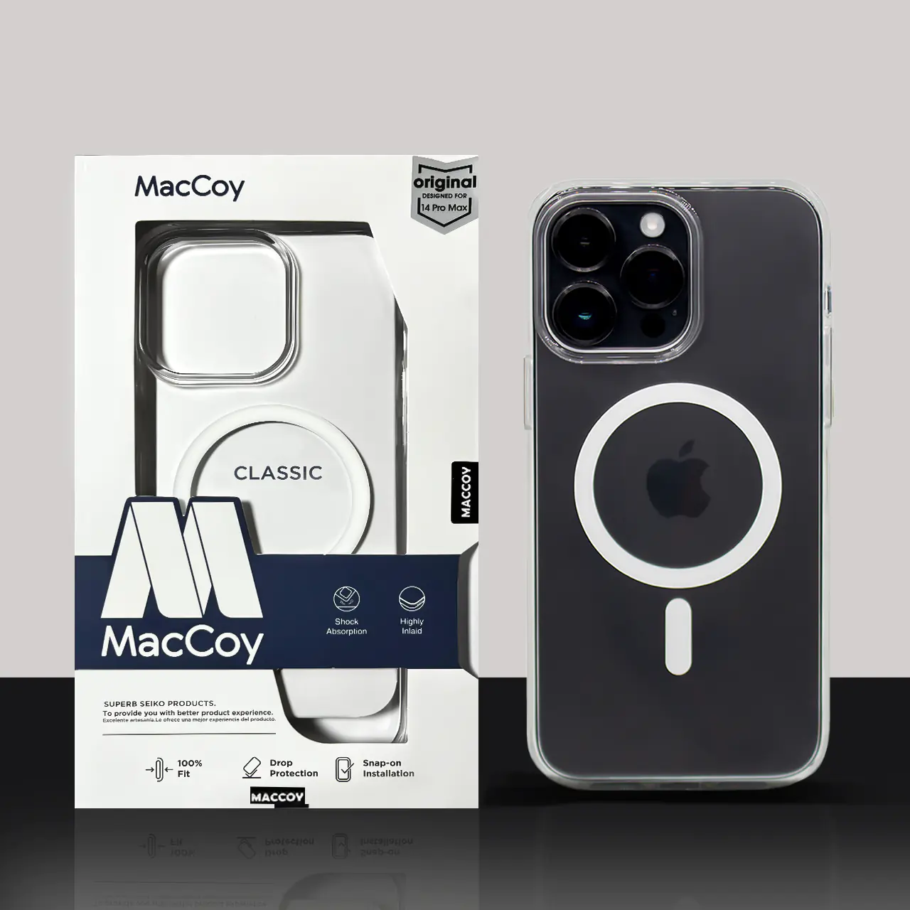 MacCoy transparent case suitable for iPhone 16 Pro