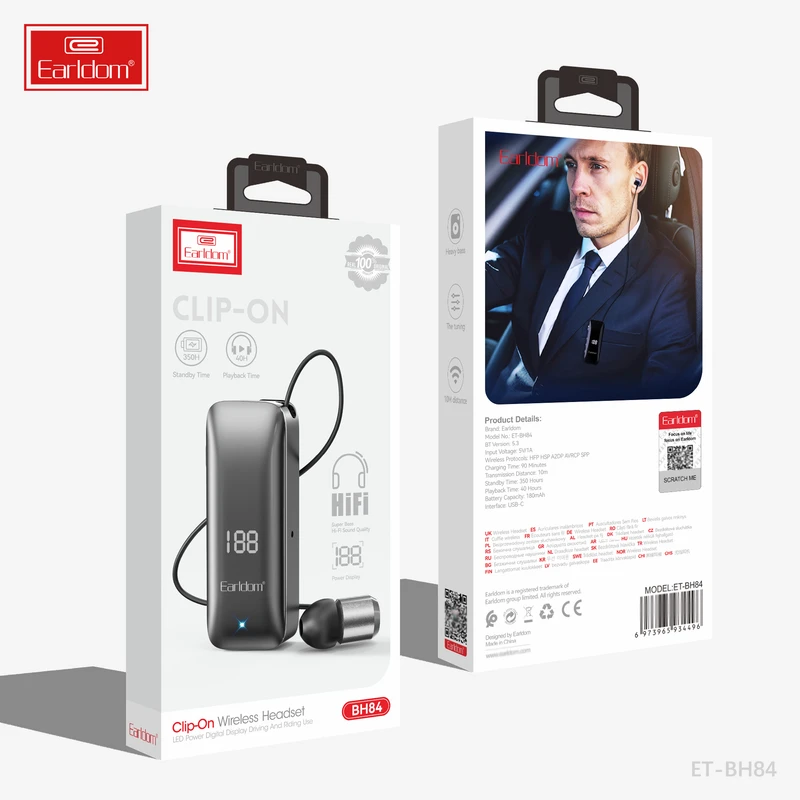 Earldom Bluetooth Handsfree Model CLIP-ON BH84