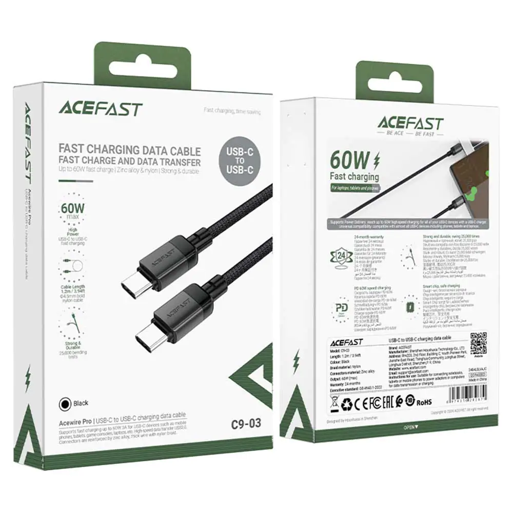 Type-C to Type-C cable ACEFAST C9-03 1.2m 60w