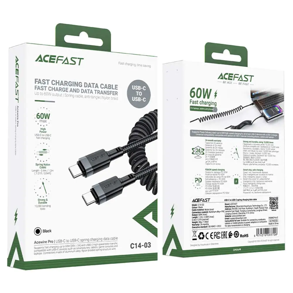 Type-C to Type-C cable, ACEFAST C14-03 1.2m 60w