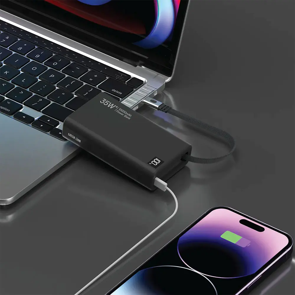 Green Lion Retractable Power Bank 35W 10000mAh