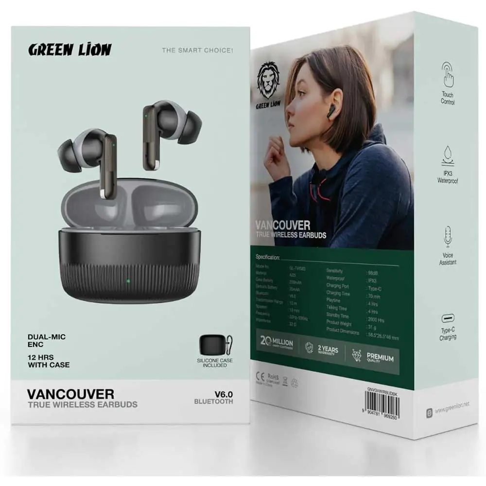 Green Lion Vancouver True Wireless Earbuds