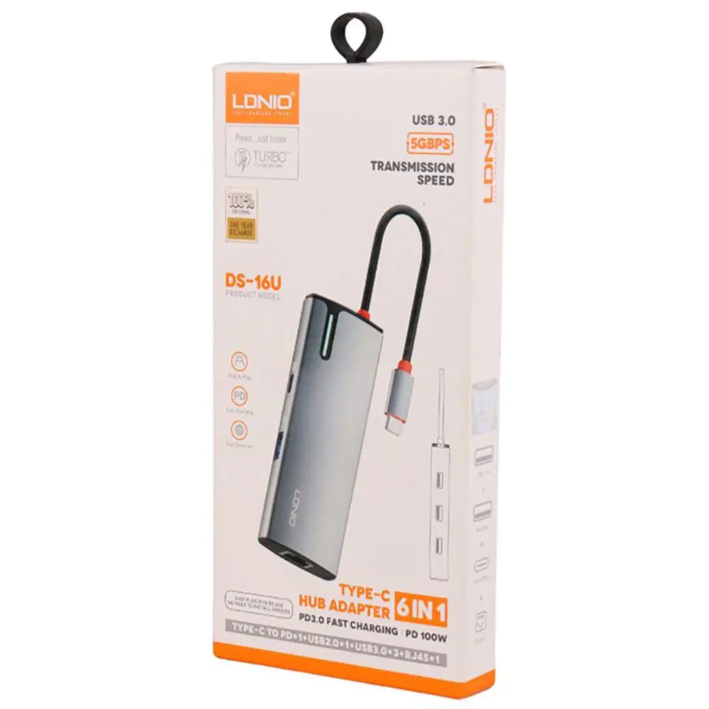 Ldnio DS-16U Type-C 6Port Hub