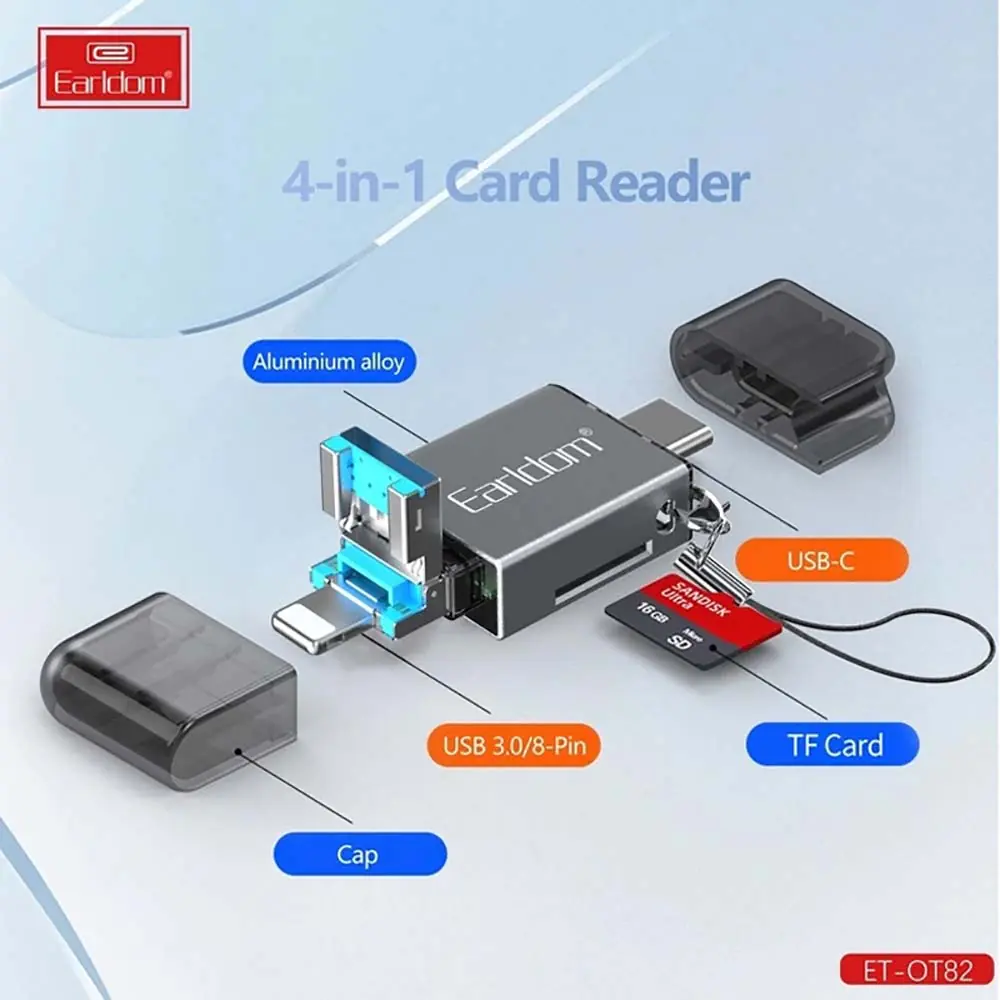 Earldom ET-OT82 OTG Type-C 4 in 1 Card Reader