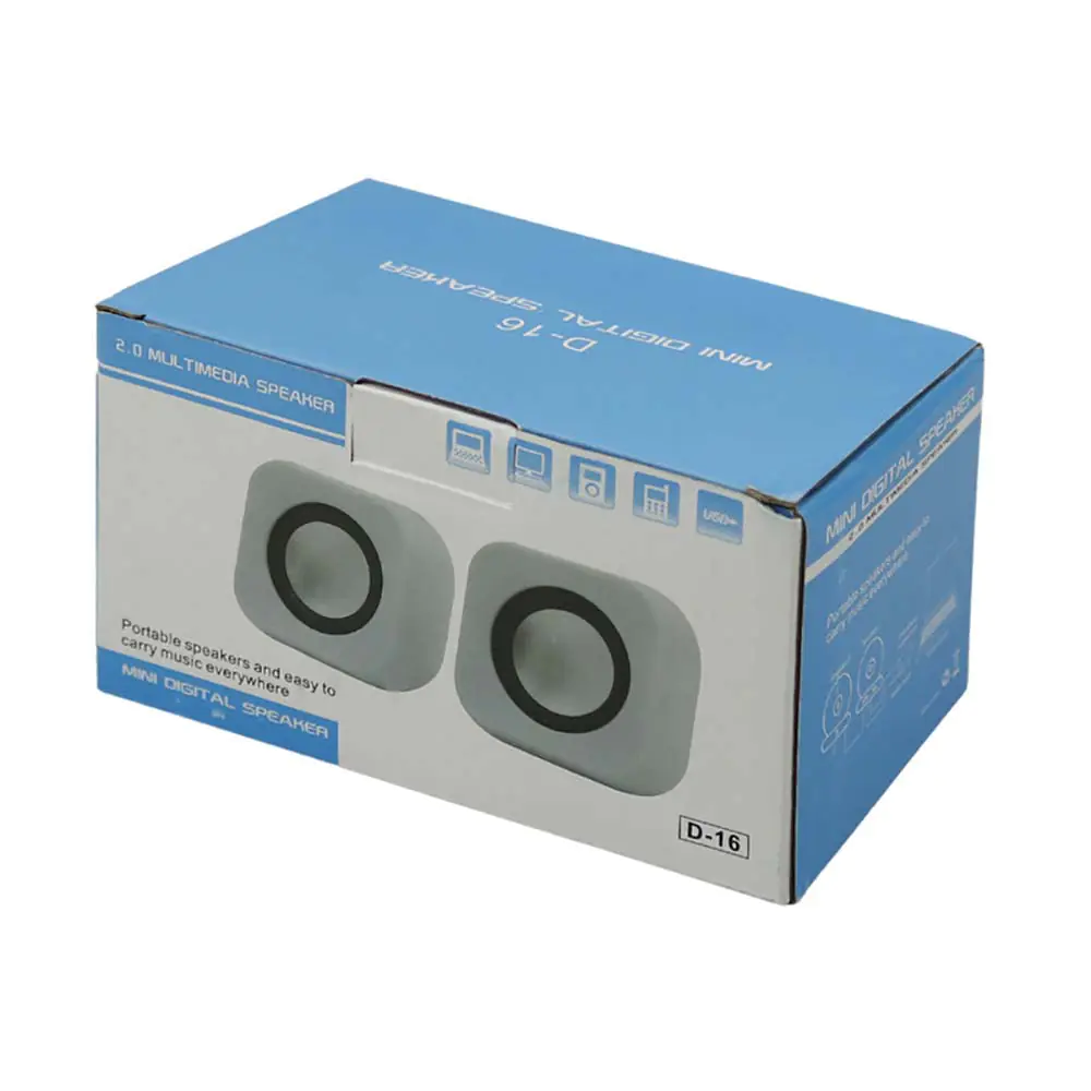 D-16 Multimedia USB 2.0 2-Channel Desktop Wired Speaker