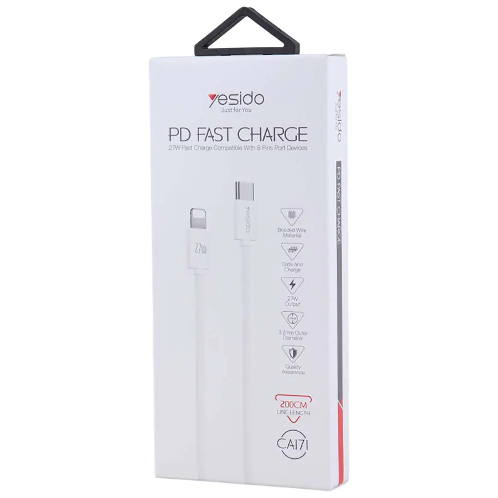 Yesido CA171 Type-C To Lightning PD 27W 2m Fast Charging Cable