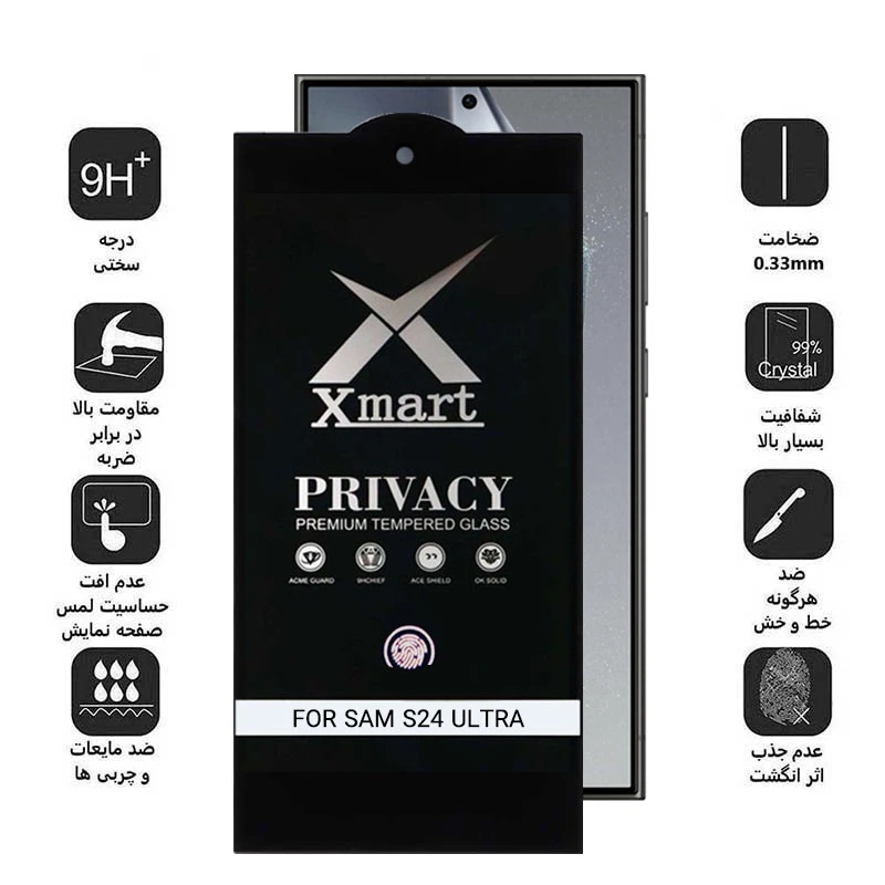 XMART Privacy Full Cover Screen Protector for Iphone 13Pro Max/Note 14 Pro Plus