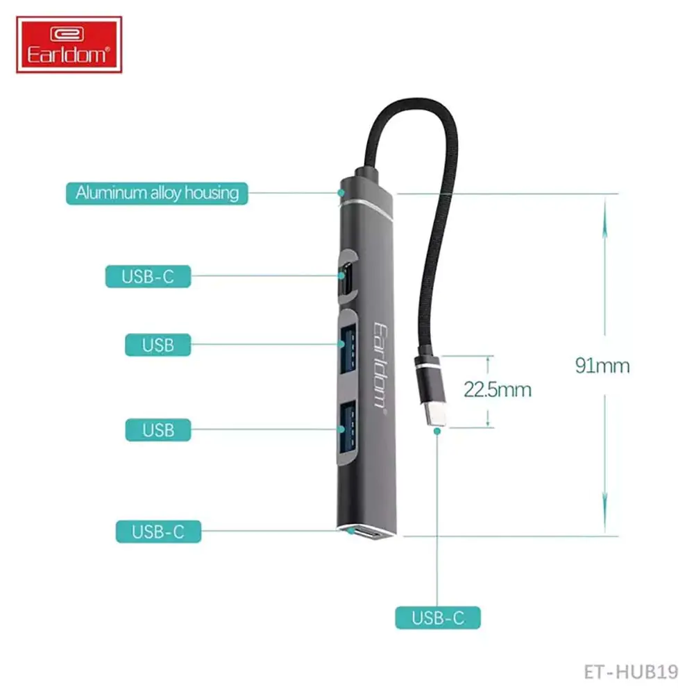 Earldom ET-HUB19 Type-C 4Port HUB