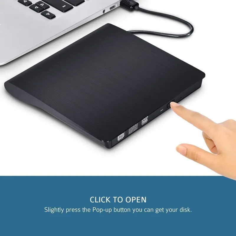 Pop-Up Mobile Laptop External DVD Drive -USB3