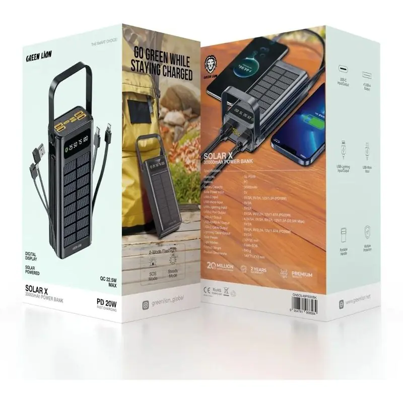 Green Lion Solar X 30000mAh Power Bank
